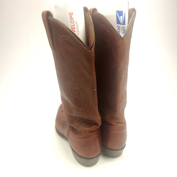 Vintage Men\'s Dan Post Brown Leather Cowboy Boots size 10 M USA